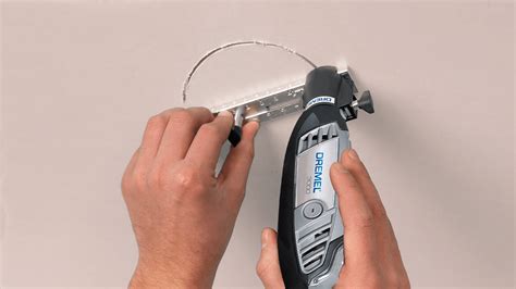 cutting electrical boxes in drywall dremel|Dremel drywall cutting kit.